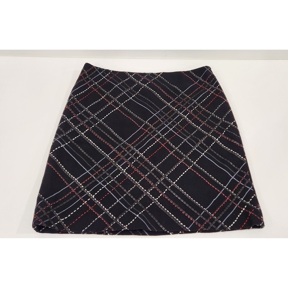 Dana Buchman Women's Black Wool-Leather Skirt. Size 14 New With Tag $260